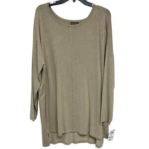 NWT New Style & Co Womens 2X Heathered Long Sleeve Scoop Neck Knit Sweater